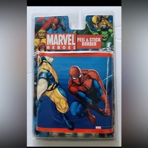 Marvel Heroes Peel and Stick Wall Border Hulk Wolverine SpiderMan Iron Man Thing
